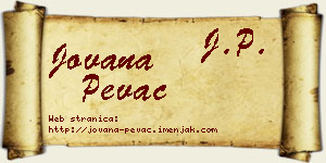Jovana Pevac vizit kartica